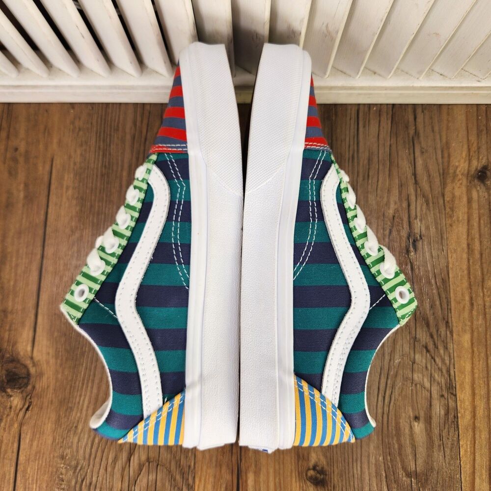 Vans Old Skool Womens Size 6 Multi-Colored Striped Canvas Skater Sneakers Shoes - Picture 5 of 9